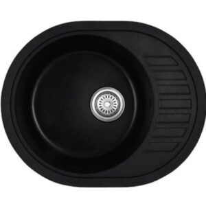 Chiuveta Ovala Bucatarie Mixxus Neagra, Compozit Granit