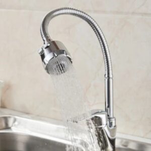 Baterie flexibila argintie pentru chiuveta de bucatarie - Magazin BEMA Curtea de Arges