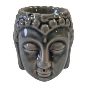 Lampa Ceramica Pentru Aromaterapie Cap Buddha Gri