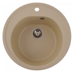 Chiuveta rotunda de bucatarie Premium Luna, bej nisip