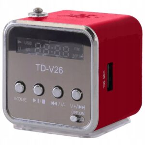 Mini Boxa Cu Radio FM, Acumulator Si Antena, Rosu, Radio cu Baterii