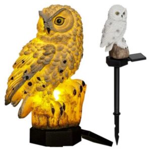 Lampa solara bufnita pentru exterior, gradina sau curte