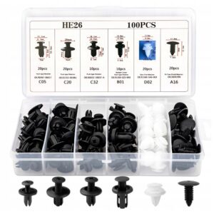 Set 100 clipsuri montaj tapiterie auto, cleme plastic auto